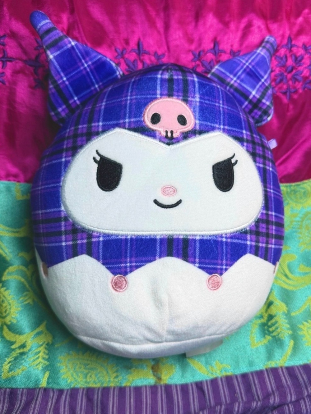 Kuromi Sanrio Squishmallow 8” Plaid Plush